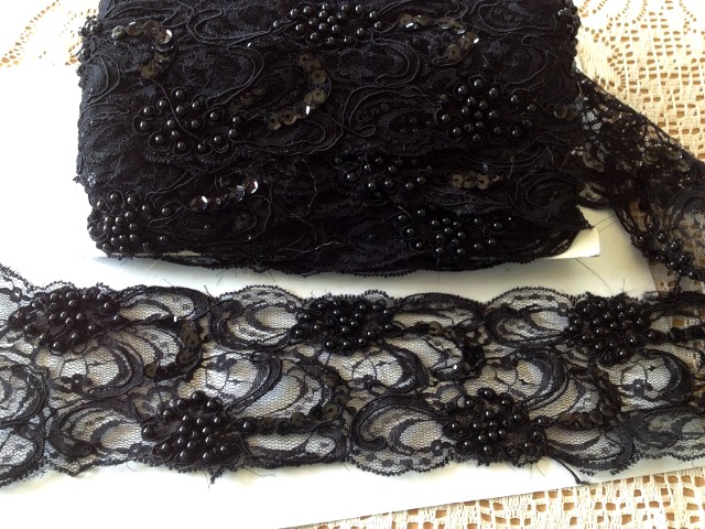 Lace Sequined Black